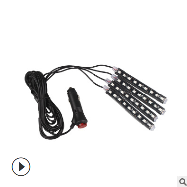 汽車車內(nèi)氛圍燈一拖四點(diǎn)煙器氣氛燈led改裝腳底燈車載室內(nèi)飾燈9燈