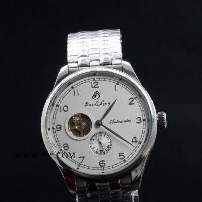 男士手表新款手表Baolilong全不銹鋼透底陀飛輪大表盤時尚自動機械表