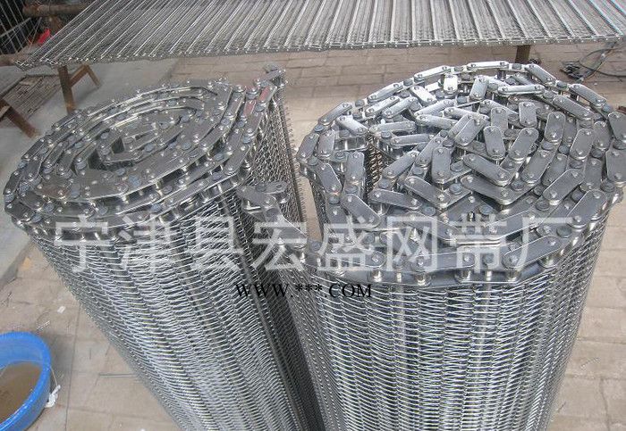 宏盛專業生產不銹鋼網帶光伏高溫網帶 連桿式網帶 網帶