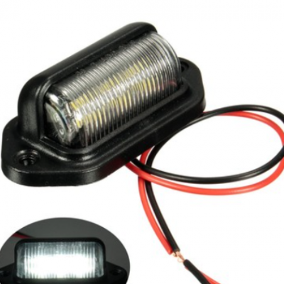 2個一對 12V 6LED 卡車拖車牌照燈 配2螺絲