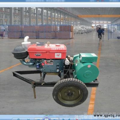 10KW兩輪可移動拖車 移動發電機 小型柴油發電機組電源車