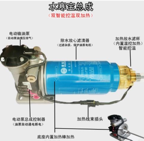 濰柴重卡柴油加熱器柴油濾清器總成冬季增溫器燃油水寒寶加熱批發