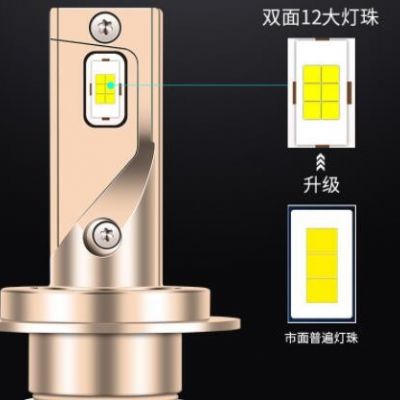 金色刀鋒款大功率超聚光led汽車燈泡 汽車大燈遠近光 汽車改裝H7