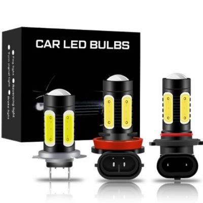 亞馬遜爆款汽車led前霧燈大燈7.5W COB H11H8 H3 H7 H4 9006 9005